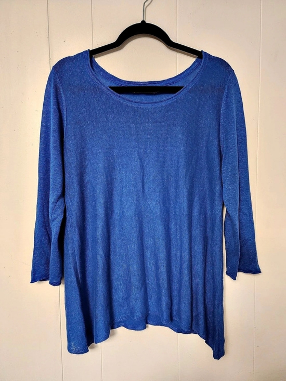 InCashmere Linen Blue Tunic Size Medium Like New